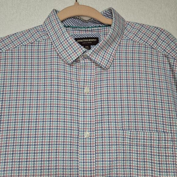 Johnston & Murphy Shirt Mens SZ XXL Flip Sleeve Preppy Coastal Academia‎ Office - Picture 4 of 9